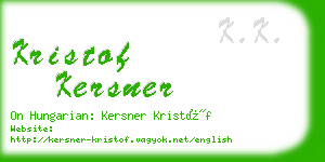 kristof kersner business card